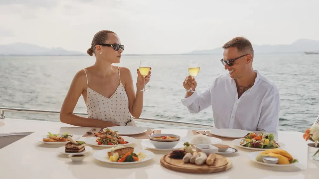 Gourmet dining experience on a private yacht charter Phuket